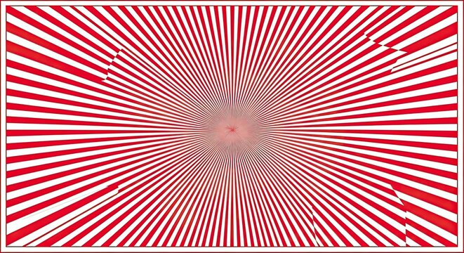 Red and white sunburst radial lines pattern background