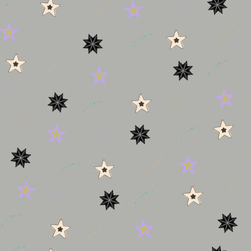 Seamless pattern of stars and constellations