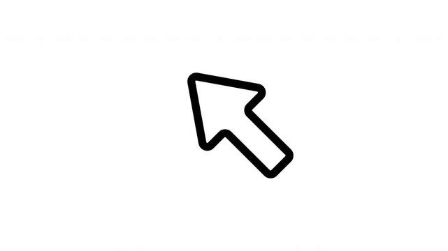 Cursor arrow outline icon looping animation, mouse pointer symbol motion graphic for business, ui and technology presentation design use