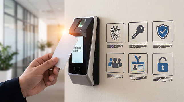 Access control security system with smart card scan and fingerprint scanner