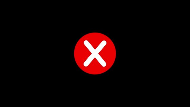 Red cross mark icon indicating a wrong answer isolated on white background