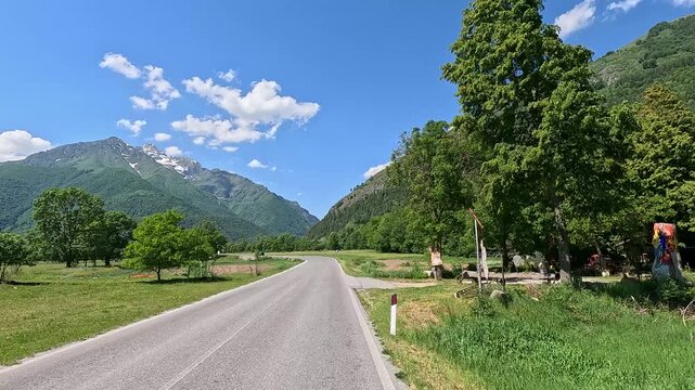 POV Driving on a Scenic Mountain Road in Maritime Alps