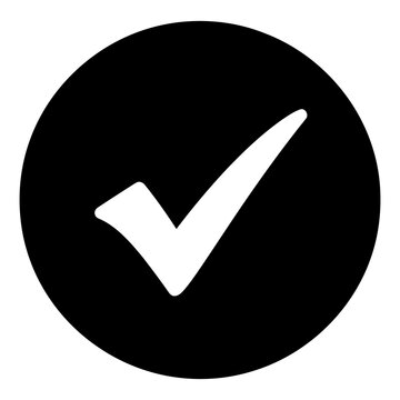 Checkmark icon a white tick mark inside a black circle