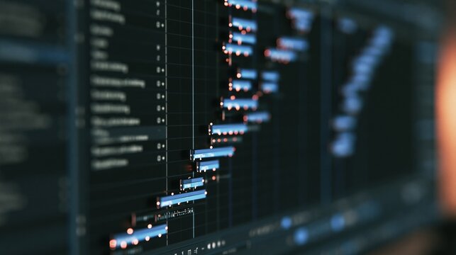 Close-up of digital audio workstation software on screen