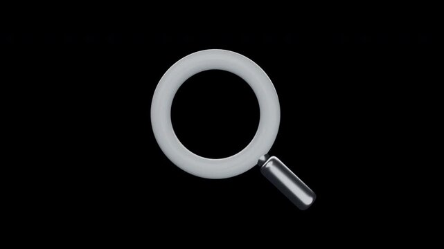 3d Frosted Titanium Magnifying Glass Background Isolated with Alpha Channel