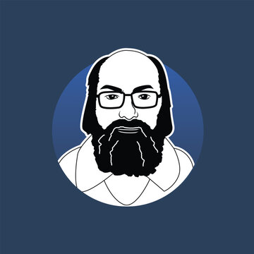 Ken Thompson flat potrait illustration