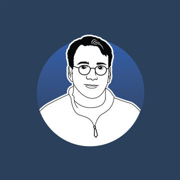 Linus torvalds flat potraits illustration