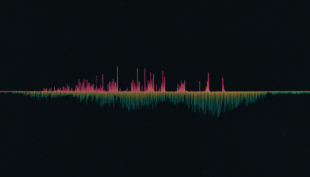 Multicolor Sound Waveform on Black Background