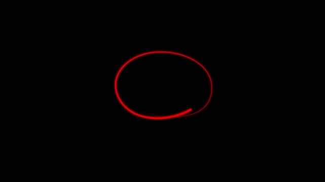 Hand drawing Red circle highlight marker with transparent background.