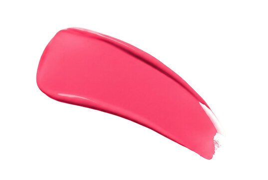 Fuchsia pink lipstick swatch, creamy cosmetic lip gloss smear, vibrant makeup texture for beauty marketing. isolated on Transparent Background