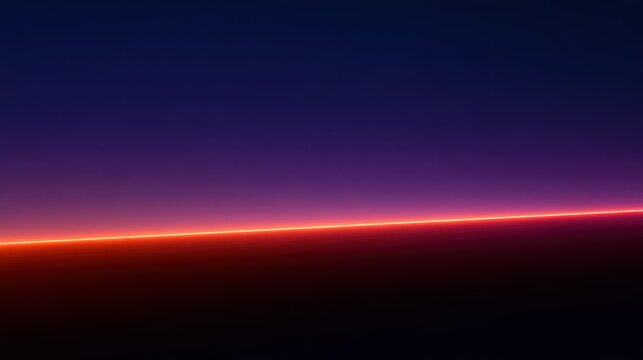 A vast, deep violet-to-navy-blue gradient sky, with a single, sharp, glowing orange and red light trace cutting horizontally across. As seen in image_5.png.