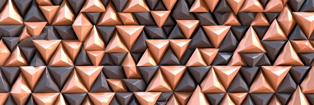 Copper and Grey Geometric 3D Pattern