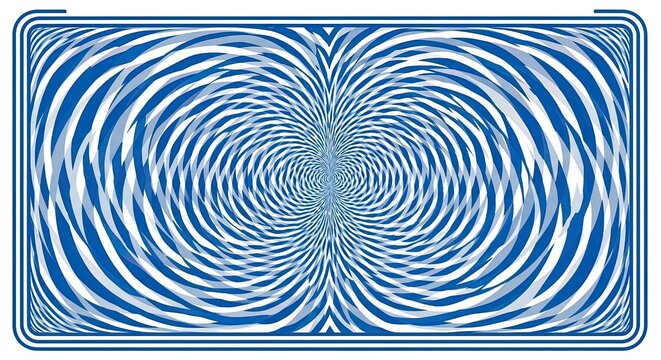 Abstract blue wavy lines pattern with a rectangular frame border design