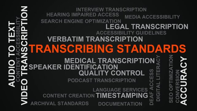 Transcribing Standards Word Cloud