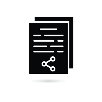 Document File Sharing Icon with Share Symbol