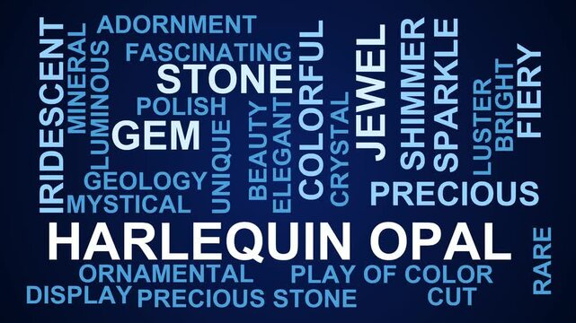 Harlequin Opal Word Cloud