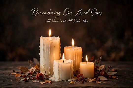 Candles for all saints and all souls day remembrance