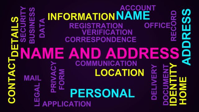 Name And Address Word Cloud