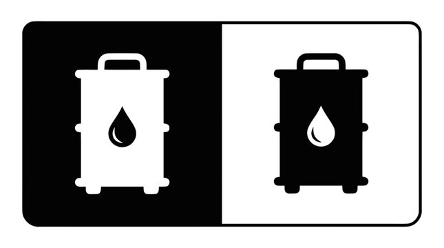 Vector illustration of oil barrel icons, fuel drum symbol on a transparent background