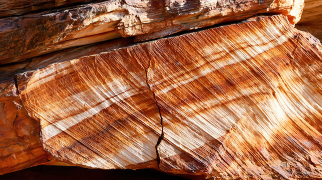 Sandstone rock formation layers marked by erosion and time