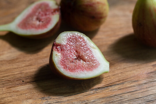 Fresh Figs, picked whole and cut fruit.