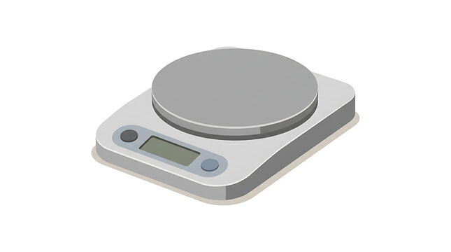 Isometric Digital Kitchen Scale for Precise Ingredient Measurement and Culinary Recipe Preparation