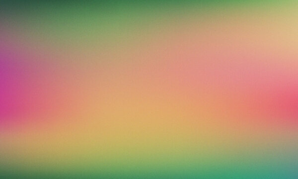 Abstract grainy gradient background featuring smooth color transitions from muted green and soft yellow to warm peach and vibrant magenta hues for contemporary digital design and creative pr