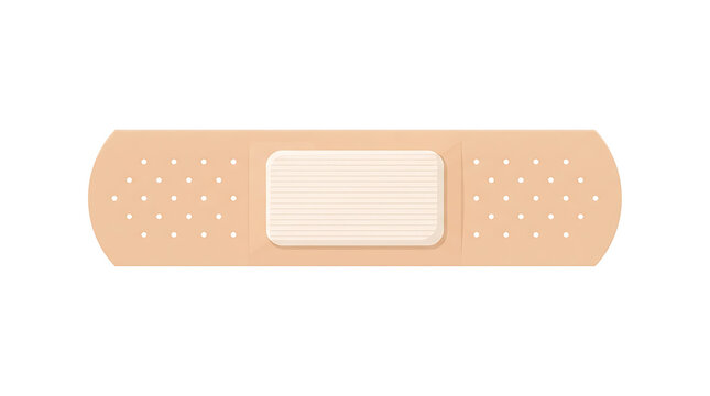 Adhesive Bandage Plaster on White Background for First Aid, Healthcare, and Medical Supplies Advertising