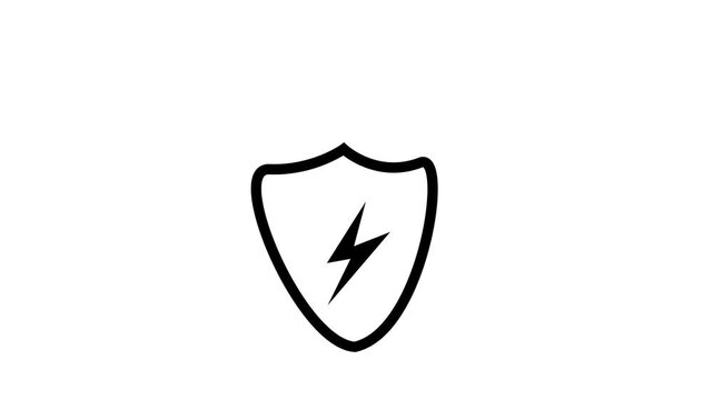 Shield Security Protection Check mark Line Icon.