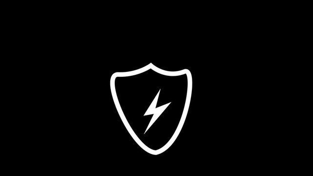 Shield Security Protection Check mark Line Icon.