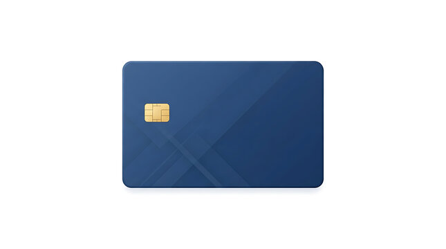 Dark Blue Credit Card with EMV Chip for Secure Online Payments and Financial Transactions