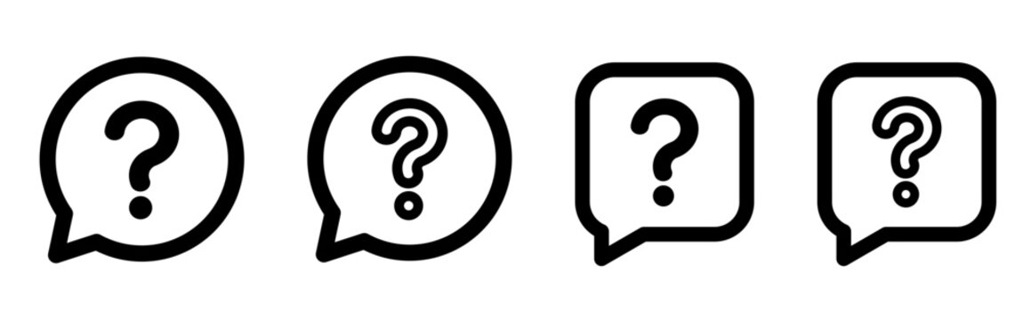 set of question mark and exclamation mark icons	