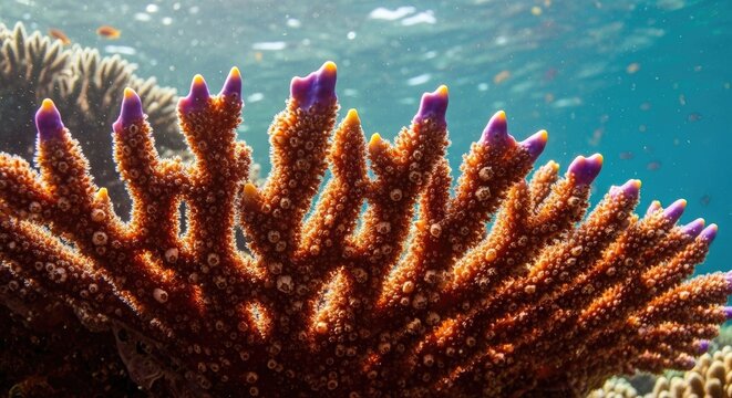 Underwater Coral Reef with Branching Structure.