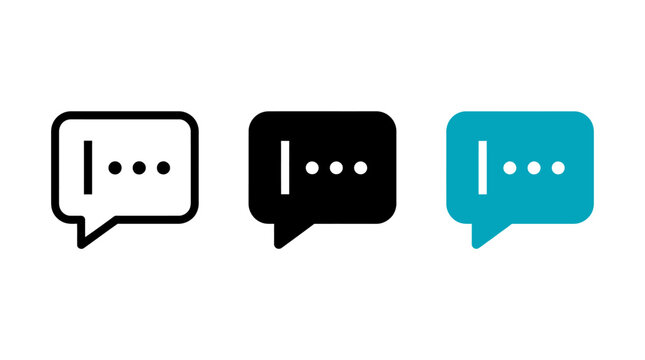 Natural language processing text vector icon set with speech bubbles symbols