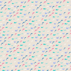 Cartoon sea animals seamless pattern © salmawati