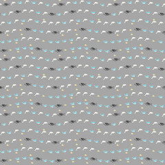 Cute sea creatures pattern with dolphins, narwhals, and fish © salmawati