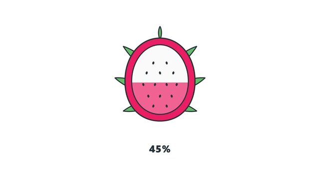 Dragon fruit loading bar animation vector design concept