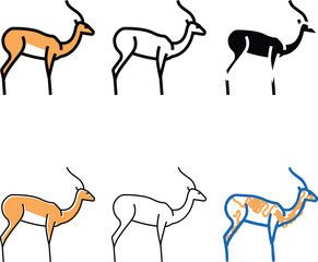 Fototapeta premium antelope wild animal color icon vector. antelope wild simplified animal sign. isolated symbol