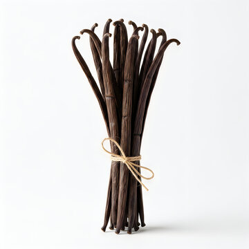 Bundle of vanilla beans tied with twine