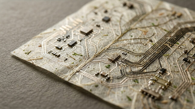 Isolated transparent png circuit board graphic element for tech