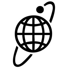 Globe Satellite Orbit Space Silhouette Icon © Liza