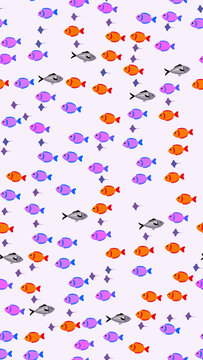 Cartoon Fish and Stingrays Pattern