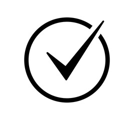 Minimalist check mark in circle icon © Mahmudul