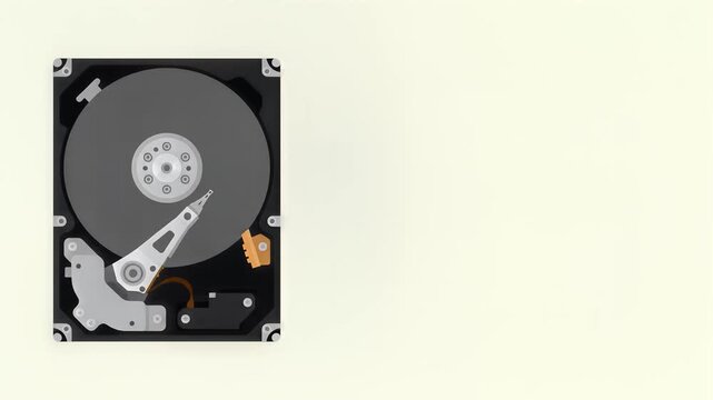 Hard Disk Drive Internals Motion Sequence in Top View