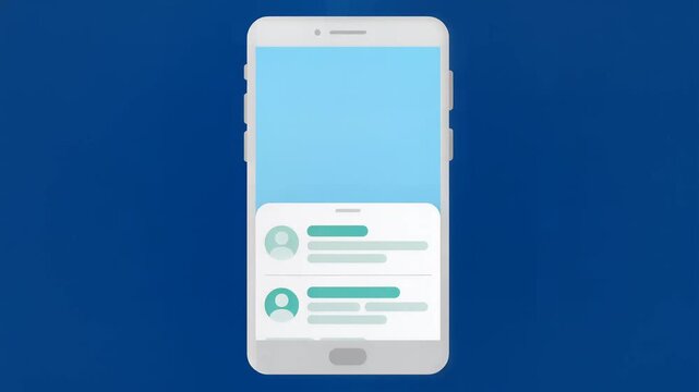 Social Media Mobile App Interface Storyboard with Message Feed Animation