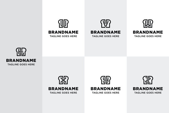 Letters PTP PUP PVP PWP PXP PYP PZP Monogram Logo Set