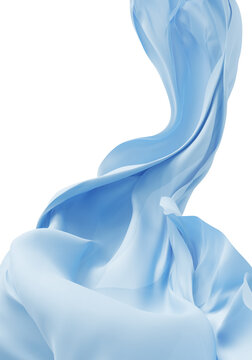 Light blue sheer fabric isolated on transparent background 3D render