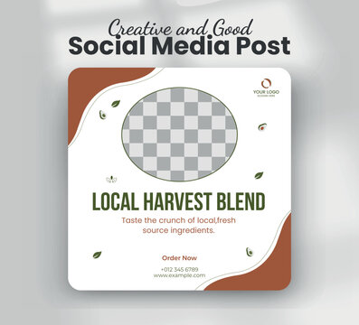 Local harvest blend fresh chicken salad bowl web banner template
