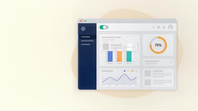 Data Dashboard User Interface Motion Graphics Animation Sequence