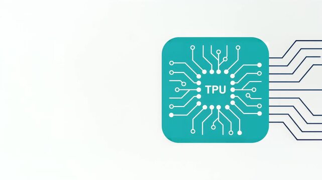TPU Artificial Intelligence Processor Chip Icon Animation Sequence